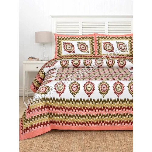 Multicolor King Size Printed Bedsheet