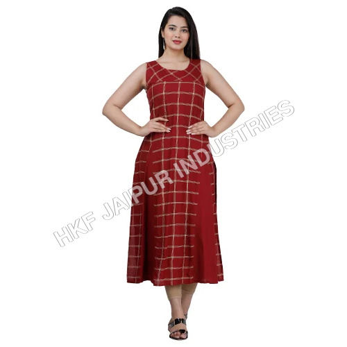 Washable Ladies Printed Long Kurti