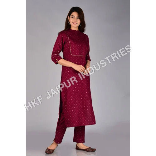 Printed Ladies Fancy Kurti With Pant Set