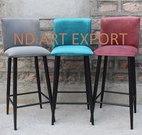 Bar Stool Chair For Bar Furniture With MS Iron Base And Fabric Seat ND Art Export Jodhpur Furniture