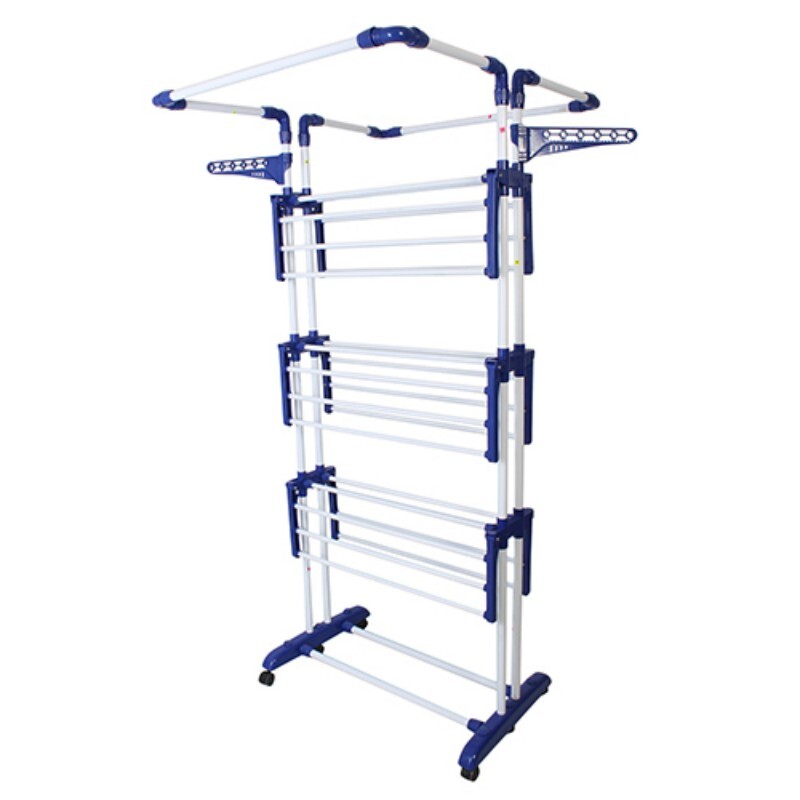 King Jumbo Steel Cloth Drying Stand - Plastic & Iron Customized Size | High Quality Foldable Lightweight Available in Various Colors Manual Operation
