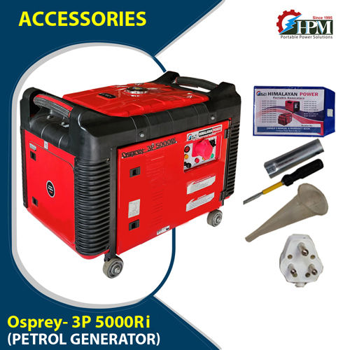 Portable Petrol 3 Phase Generator Model Osprey GE-3P-5000Ri Recoil Start