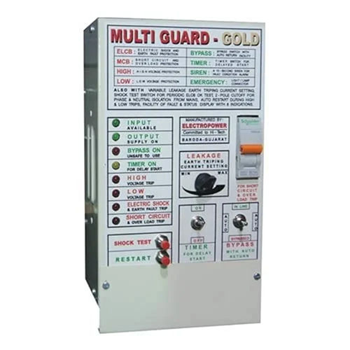 Multiguard Gold Three Phase High Low Voltage Protecter Panel With Elcb Base Material: Metal Base