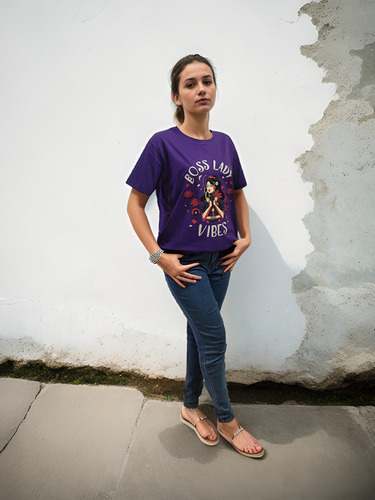 Ladies T-Shirt  For Girls and  Women Boss Lady Vibes.