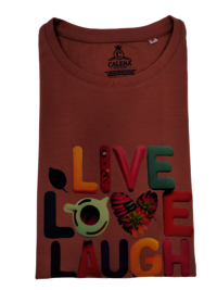 T Shirt For Girls and Women Live Love Laugh.