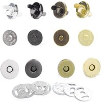 Clasps Buttons - Iron Material, 18mm Size, Silver, Golden, Rose Golden Colors | Round Snap Button Ideal for Purses, Bags, Leather & DIY Projects