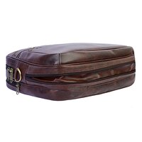 12.2 x 15.5 x 4 Inch Brown PU Leather Office Bag