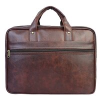 12.2 x 15.5 x 4 Inch Brown PU Leather Office Bag