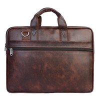 Tan Laptoop File Messenger Bag