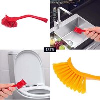 PLASTIC WASH BASIN  TOILET SEAT CLEANING BRUSH (MULTICOLOUR) (1375)