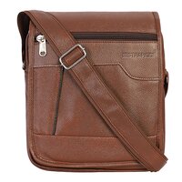 Tan Synthetic Leather Sling Bag