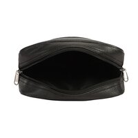 Black Synthetic Leather Sling Handbag