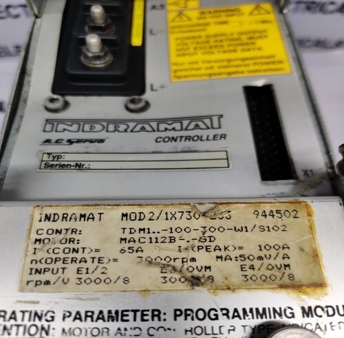INDRAMAT TDM1..-100-300-W1/S102 SERVO DRIVE