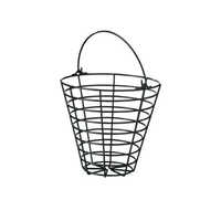 Golf Range Steel Wire Bucket Golfball Container Baskets - Color: Black