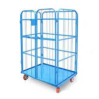 Stainless Steel Storage Bin Trolley - Color: Silver