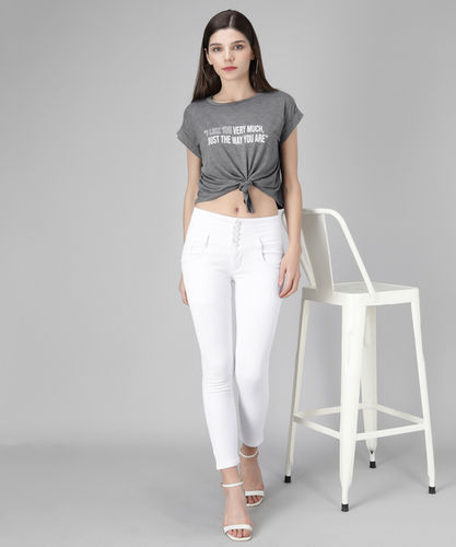 M MODDY 396White Stretchable Denim Slim Women Jeans