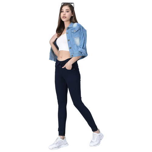 M MODDY 353C-Blue Slim Fit Jogger Style Women Dark Blue Jeans