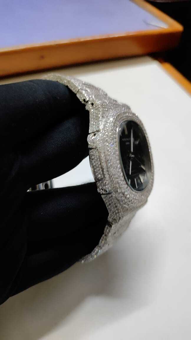 Real Diamonds Latest Moissanite Round Cut Diamond With Fully Studded Watch Of Men