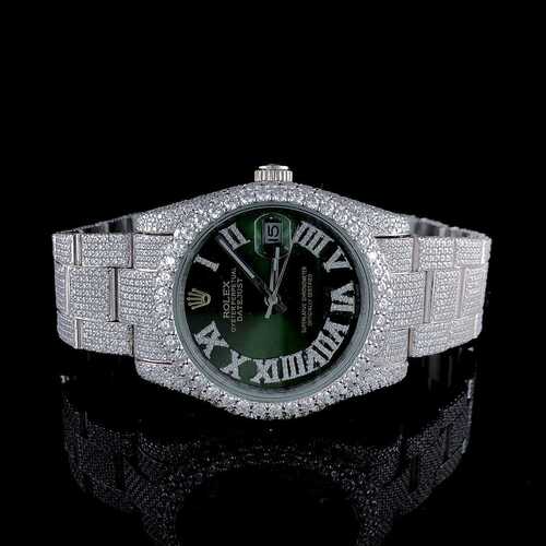 Real Diamonds Round Men's Moissanite Diamond Studded Watch With Fabulous