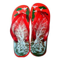 Kids Red Printed Slippers