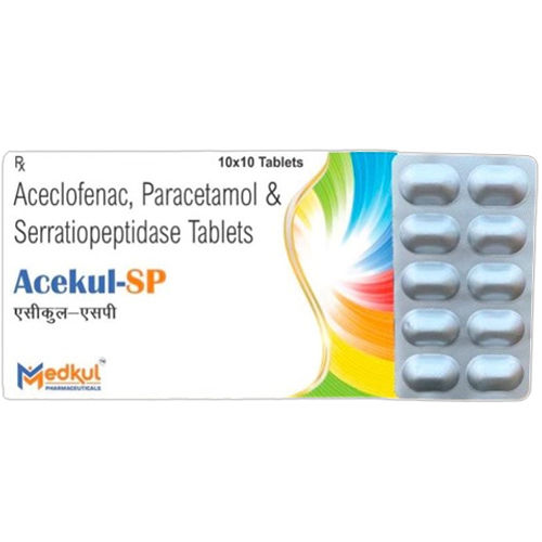 Aceclofenac Paracetamol And Serratiopeptidase Tablets General Medicines