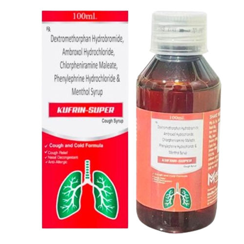 100Ml Dextromethor Hydrobromide Ambroxol Hydrochloride And Menthol Syrup General Medicines