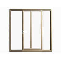Silver Aluminum Double Glass Door