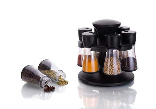 REVOLVING PLASTIC SPICE RACK MASALA ORGANISER (0097)