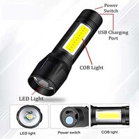 MINI RECHARGEABLE LED LONG RANGE FLASHLIGHT EMERGENCY LIGHT TORCH (7528)