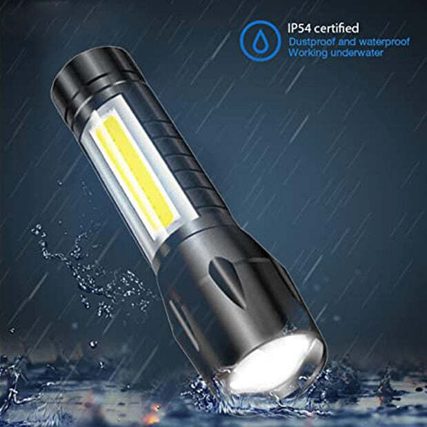 MINI RECHARGEABLE LED LONG RANGE FLASHLIGHT EMERGENCY LIGHT TORCH (7528)