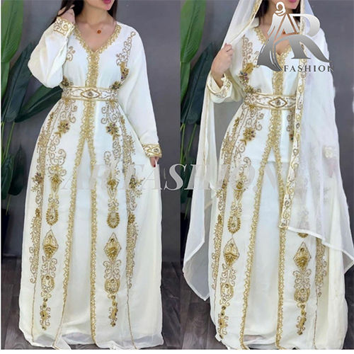 Royal Moroccan Dubai Kaftan Arabic Abaya Hand Beaded Caftan