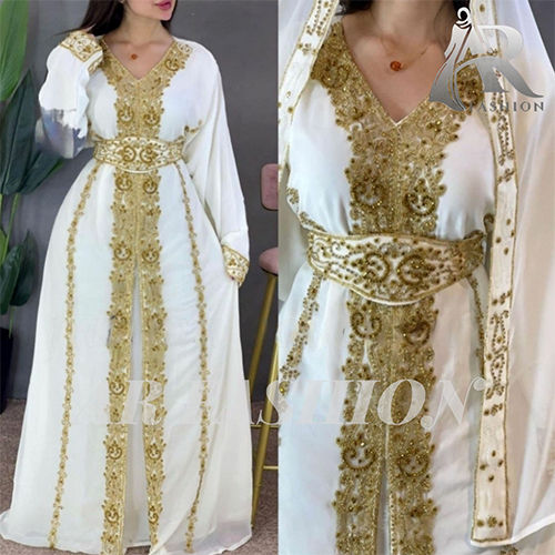 White Embroidered Kaftan