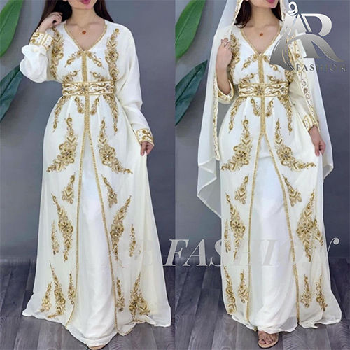 Golden Hand-Embroidered Kaftan Jackets