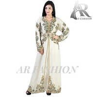 White Green And Golden Embroidered Kaftan Jackets