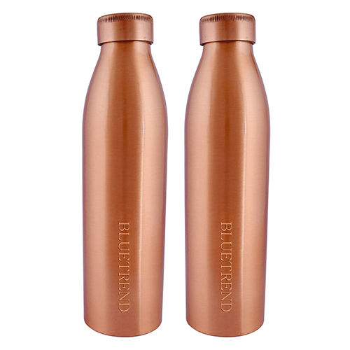 Round Copper Water Bottle Pack Of 2