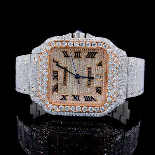 Fully Diamond Studded Moissanite Men's Designer Wrist Watch
