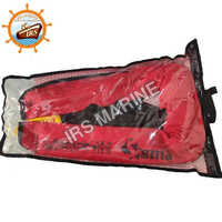 Inflatable Life Jacket - Polyester, Medium Size, Orange Color | Non-reflective, Waterproof, Plain Pattern