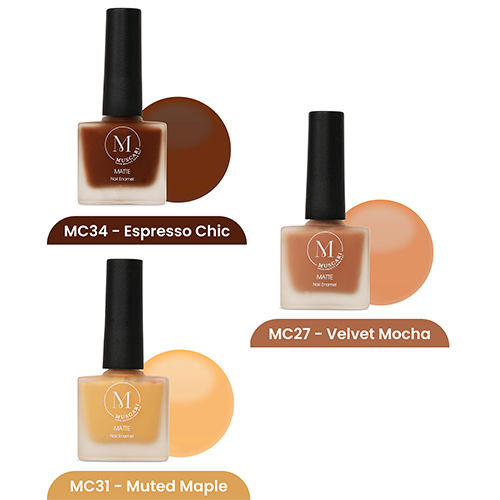 Espresso Chic Velvet Mocha Muted Maple Nail Paint Set Of 3