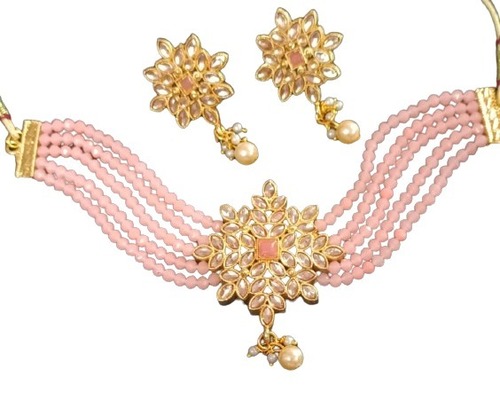 RMK Peach Designer Kundan Choker set