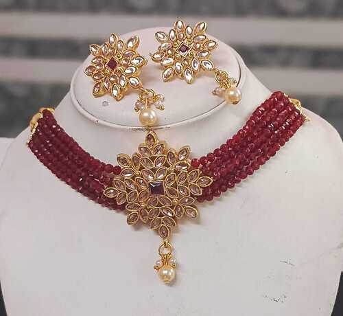 RMK Maroon Designer Kundan Choker set