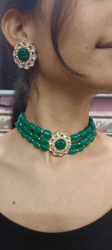 Green Kundan Choker Set