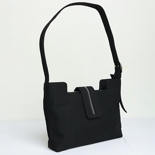 Recycled Cotton Black Muse Shoulder Bag