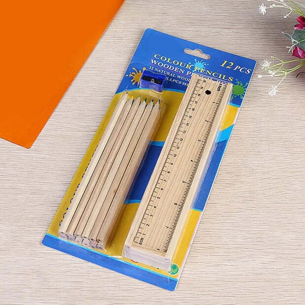 COLORFUL WOODEN PENCIL SET WITH PENCIL BOX (4726)