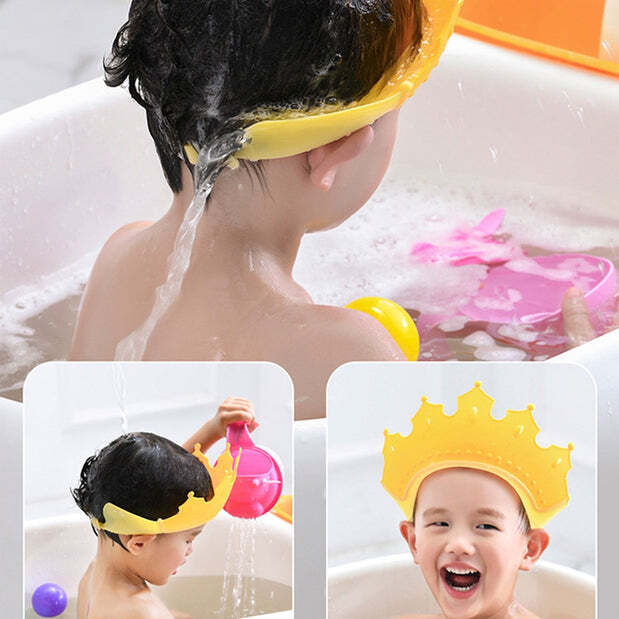 CROWN BABY SHOWER CAP ADJUSTABLE CROWN BABY CHILD PROTECTION (6440)