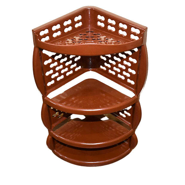 MULTI PURPOSE PLASTIC CORNER RACK A STYLISH STORAGE SHELF FOR KITCHEN (3639)