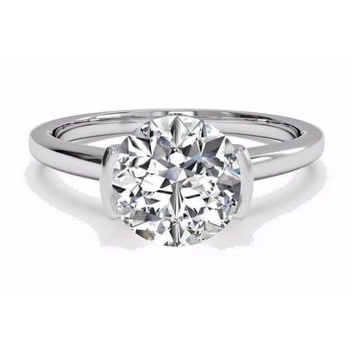 2CT Solitaire White Gold Round Cut G vs1 Lab Grown Diamond