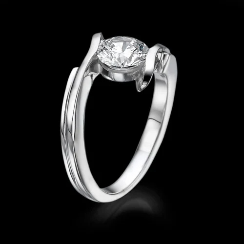 1CT Solitaire White Gold Round Cut G vs1 Lab Grown Diamond