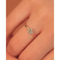 1CT सॉलिटेयर येलो गोल्ड राउंड कट G vs1 लैब ग्रोन डायमंड