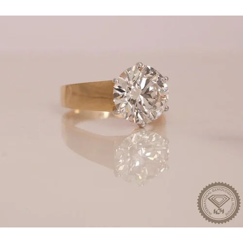 2.00Ct Solitaire Yellow Gold Round Cut G Vs1 Lab Grown Diamond Diamond Carat: 2 Carat