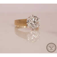 2.00Ct Solitaire Yellow Gold Round Cut G Vs1 Lab Grown Diamond